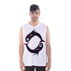 Black Fishes Men s Basketball Tank Top