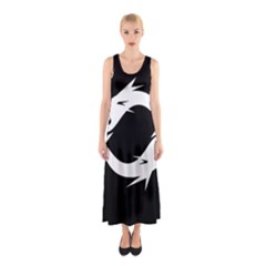 White Fishes Sleeveless Maxi Dress