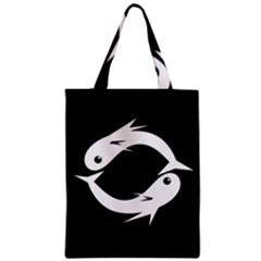 White Fishes Zipper Classic Tote Bag