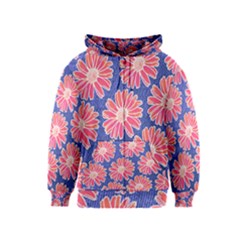 Pink Daisy Pattern Kids  Zipper Hoodie by DanaeStudio