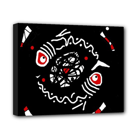 Abstract Fishes Canvas 10  X 8  by Valentinaart