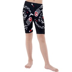 Abstract Fishes Kid s Mid Length Swim Shorts