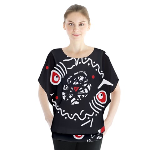 Abstract Fishes Blouse by Valentinaart