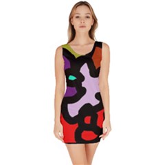 Colorful Abstraction By Moma Sleeveless Bodycon Dress