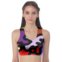 Colorful Abstraction By Moma Sports Bra by Valentinaart