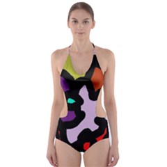 Colorful Abstraction By Moma Cut-out One Piece Swimsuit by Valentinaart