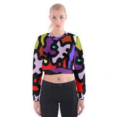 Colorful Abstraction By Moma Women s Cropped Sweatshirt