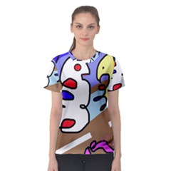 Abstract Comic Women s Sport Mesh Tee