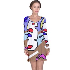 Abstract Comic Long Sleeve Nightdress by Valentinaart