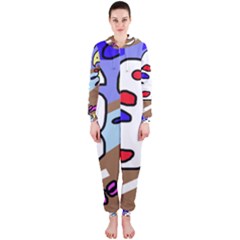 Abstract Comic Hooded Jumpsuit (ladies) 