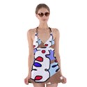 Abstract comic Halter Swimsuit Dress View1