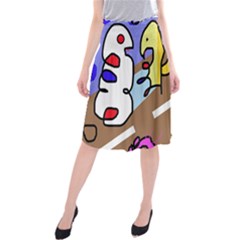 Abstract Comic Midi Beach Skirt