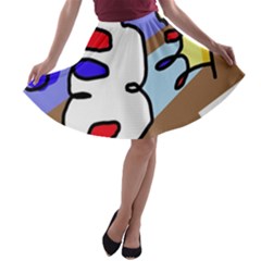 Abstract Comic A-line Skater Skirt