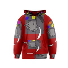 Red Abstraction By Moma Kids  Zipper Hoodie