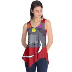 Red Abstraction By Moma Sleeveless Tunic