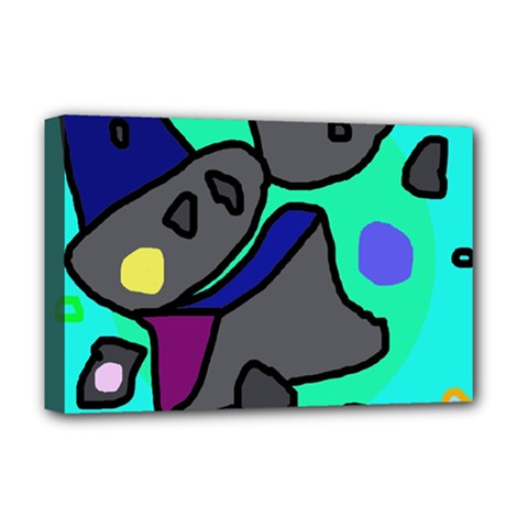 Blue Comic Abstract Deluxe Canvas 18  X 12   by Valentinaart