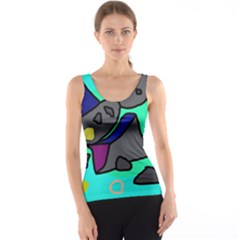 Blue Comic Abstract Tank Top by Valentinaart