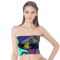 Blue Comic Abstract Tube Top by Valentinaart