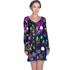 Abstract Colorful Chaos Long Sleeve Nightdress by Valentinaart