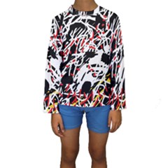 Colorful Chaos By Moma Kid s Long Sleeve Swimwear