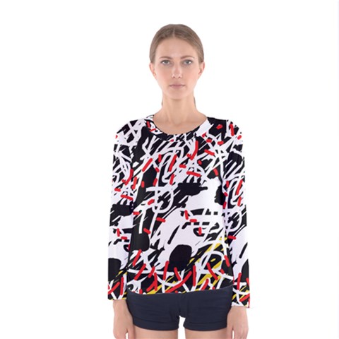 Colorful Chaos By Moma Women s Long Sleeve Tee by Valentinaart