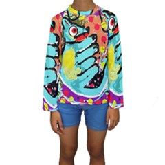 Abstract Animal Kid s Long Sleeve Swimwear