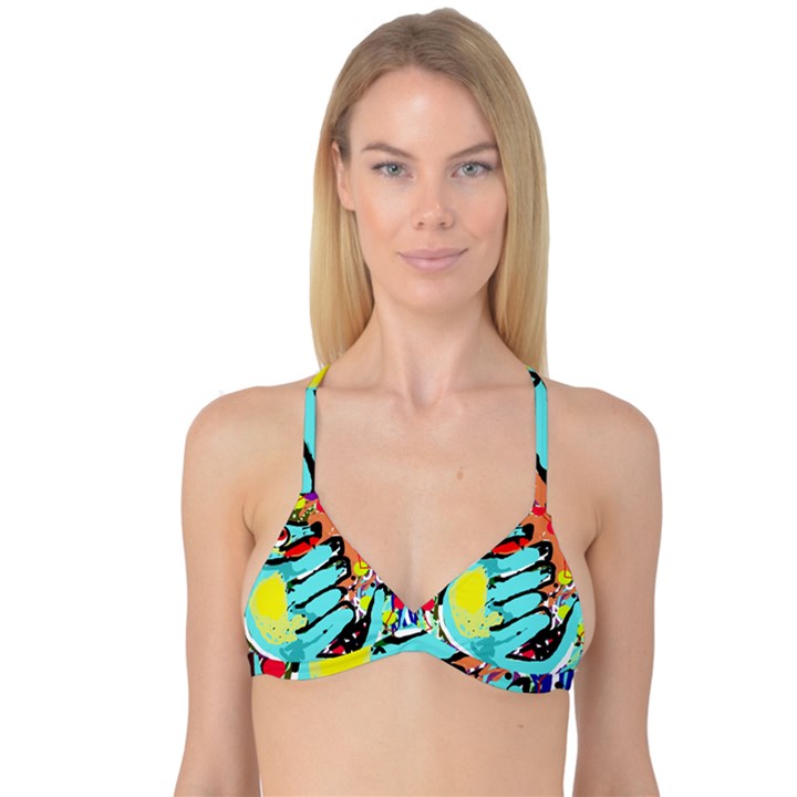 Abstract animal Reversible Tri Bikini Top