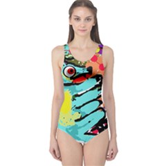 Abstract Animal One Piece Swimsuit by Valentinaart