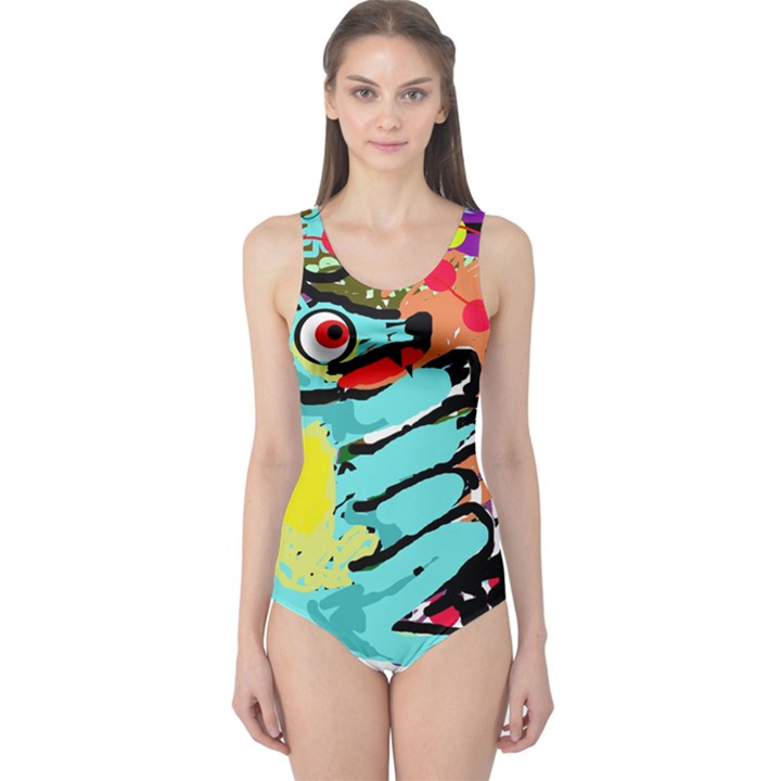 Abstract animal One Piece Swimsuit