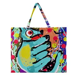 Abstract Animal Zipper Large Tote Bag