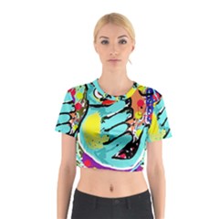 Abstract Animal Cotton Crop Top