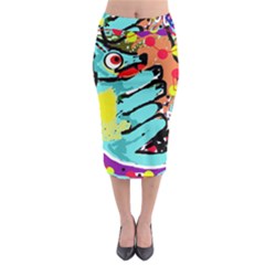 Abstract Animal Midi Pencil Skirt