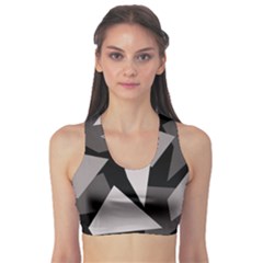 Simple Gray Abstraction Sports Bra