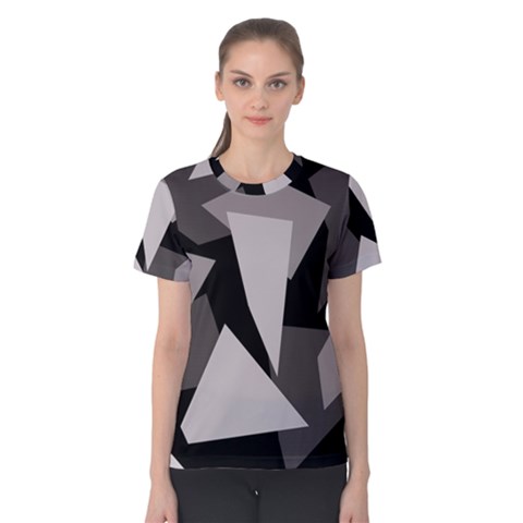 Simple Gray Abstraction Women s Cotton Tee by Valentinaart