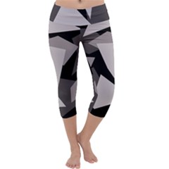 Simple Gray Abstraction Capri Yoga Leggings