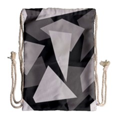 Simple Gray Abstraction Drawstring Bag (large) by Valentinaart