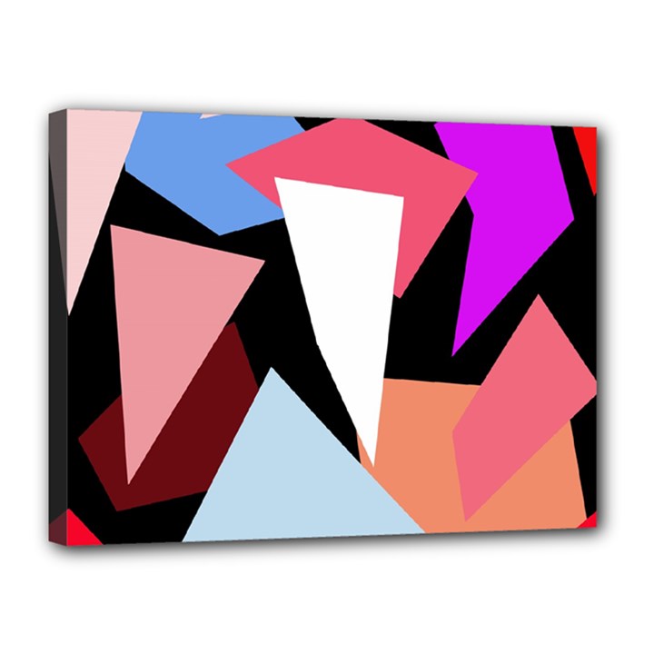 Colorful geometrical design Canvas 16  x 12 