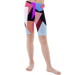 Colorful Geometrical Design Kid s Mid Length Swim Shorts by Valentinaart