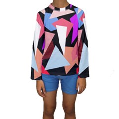 Colorful Geometrical Design Kid s Long Sleeve Swimwear by Valentinaart