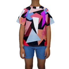 Colorful Geometrical Design Kid s Short Sleeve Swimwear by Valentinaart