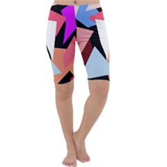 Colorful Geometrical Design Cropped Leggings  by Valentinaart