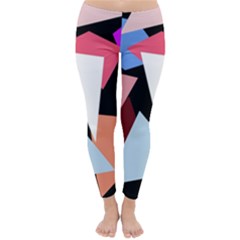 Colorful Geometrical Design Winter Leggings  by Valentinaart