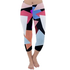 Colorful Geometrical Design Capri Winter Leggings  by Valentinaart