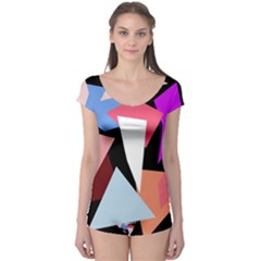 Colorful Geometrical Design Boyleg Leotard 