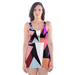 Colorful Geometrical Design Skater Dress Swimsuit by Valentinaart