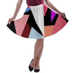 Colorful Geometrical Design A-line Skater Skirt