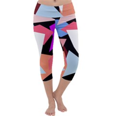 Colorful Geometrical Design Capri Yoga Leggings by Valentinaart