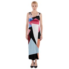 Colorful Geometrical Design Fitted Maxi Dress by Valentinaart