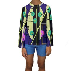 Crazy Abstraction By Moma Kid s Long Sleeve Swimwear