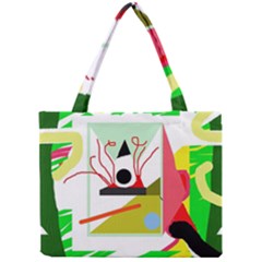 Green Abstract Artwork Mini Tote Bag by Valentinaart